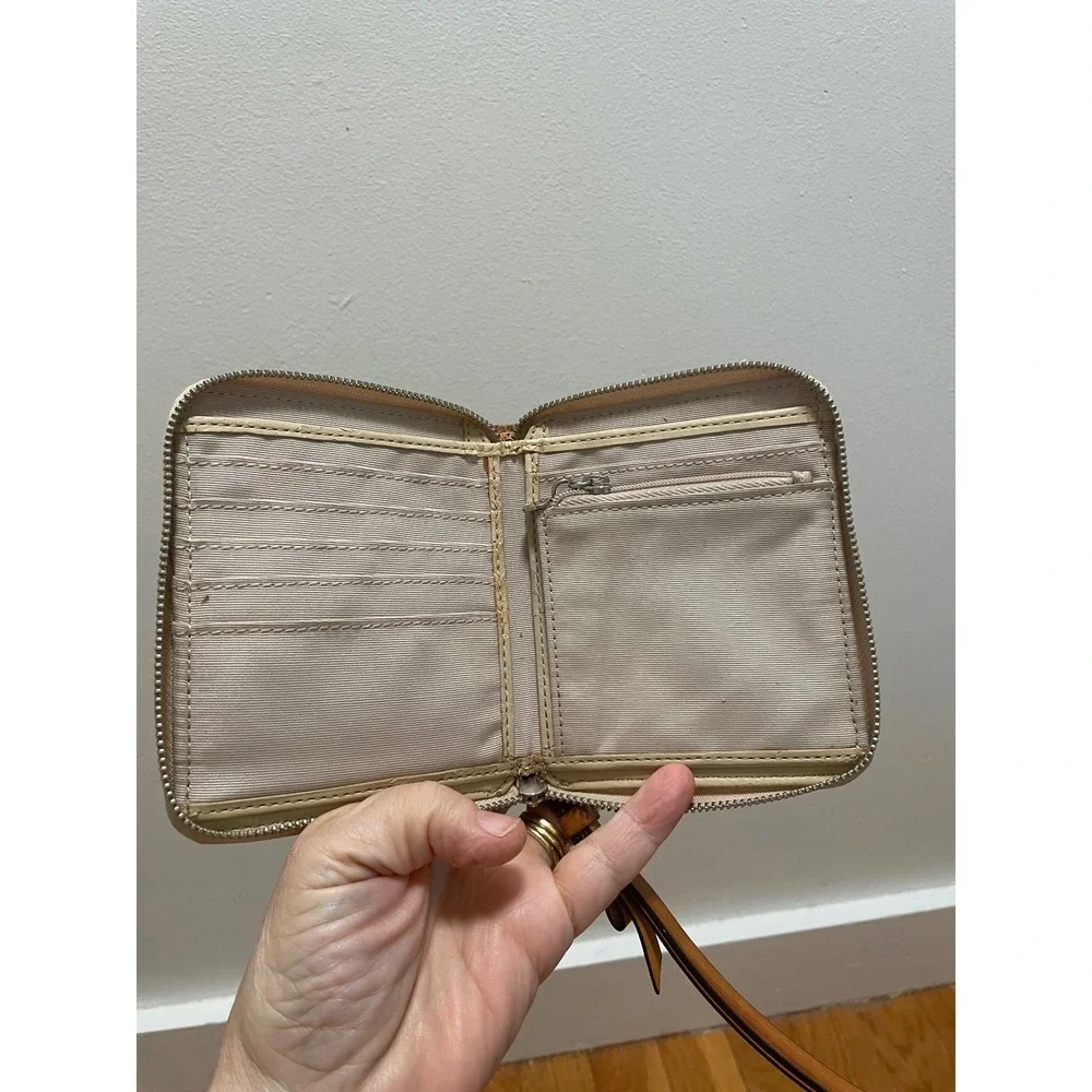 Coach Yellow Bifold Wallet Signature C Embossed Patent Leather Small Zip Around